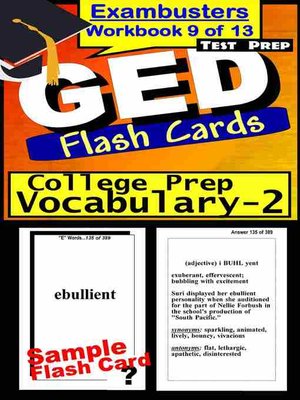 cover image of GED Test College Prep Vocabulary 2&#8212;Exambusters Flashcards&#8212;Workbook 9 of 13